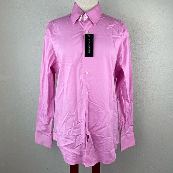 NWT Structure Slim Stretch Fit Dress Shirt - Picture 1 of 8